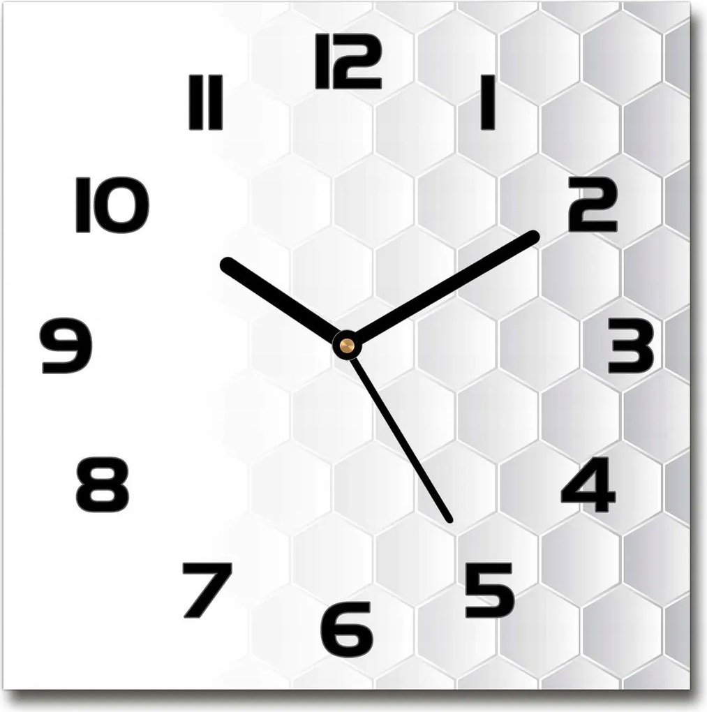 Üveg falióra Hatszögletű háttér 30x30 cm