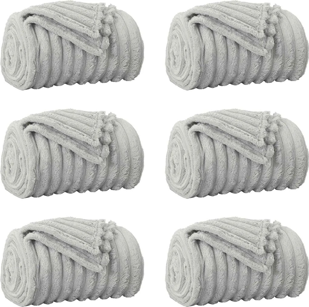 vidaXL Takarók 6 pcs Szürke 150 x 130 cm Gyapjú