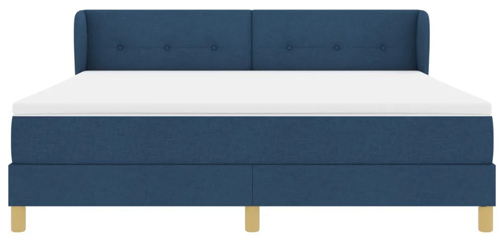 Boxspring Ágy Matrac nélkül - Kék, 180x200 cm, Szövet