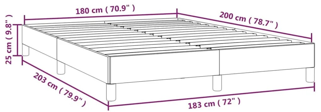 ágykeret matrac nélkül Világosszürke 180x200cm King szövet