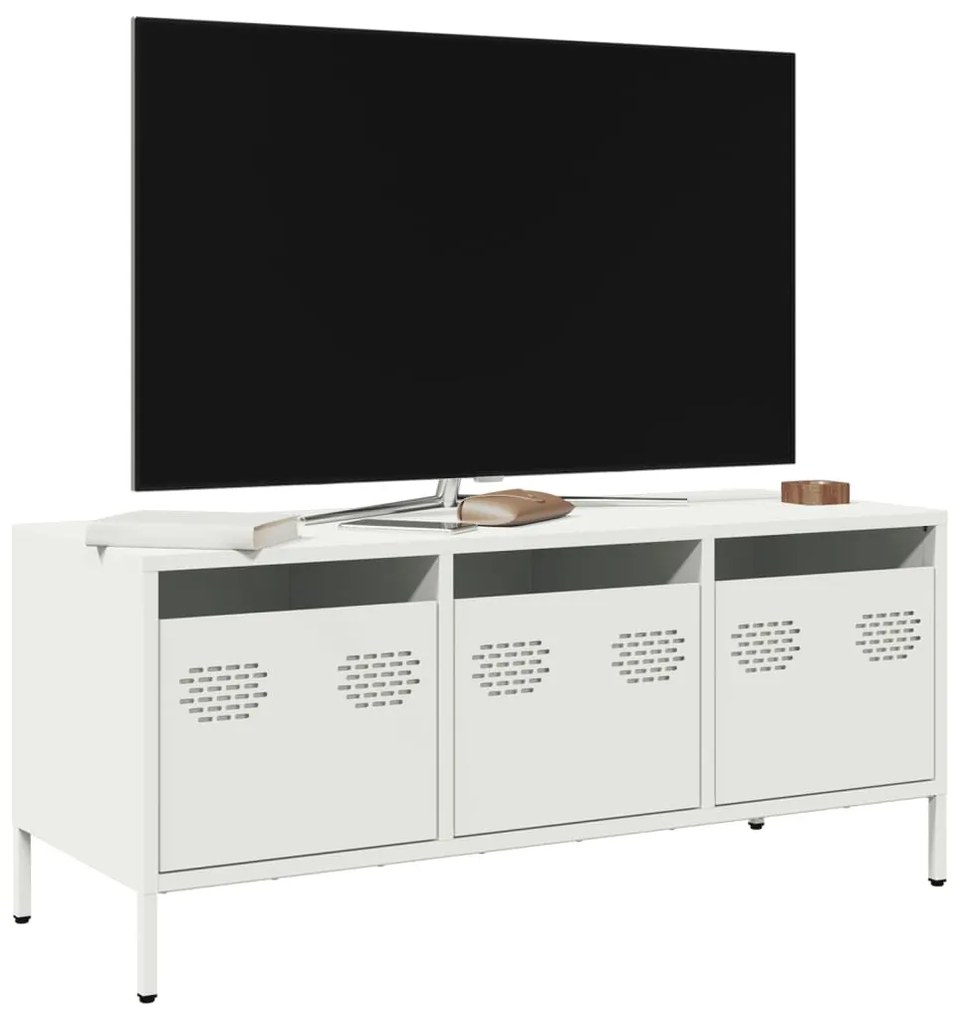 fehér hidegen hengerelt acél TV-szekrény 101,5 x 39 x 43,5 cm