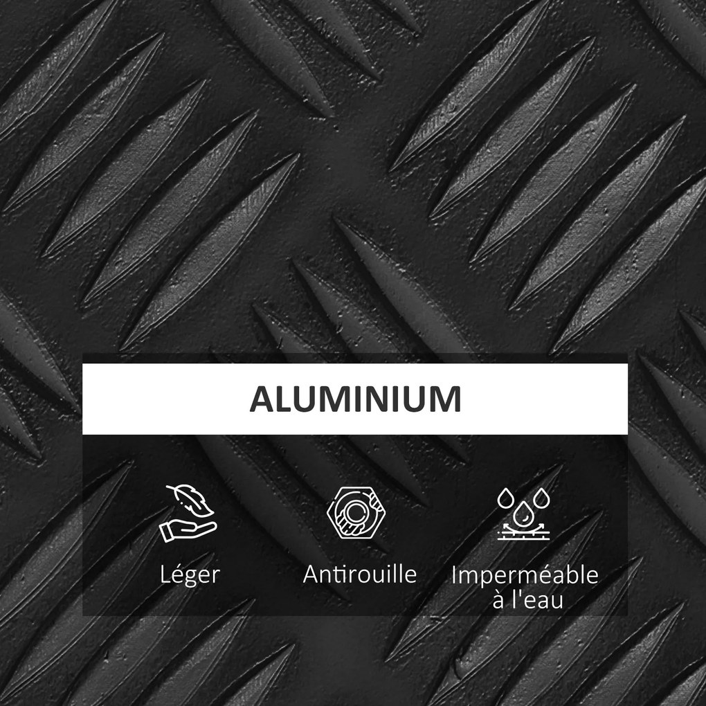 HOMCOM Tárolódoboz - Alumínium Szerszámosládá - Alumínium Szerszámkészlet Kulcsos Zárral 50L x 15,5W x 20,5H cm - Fekete | Aosom