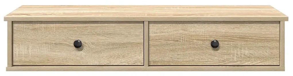 sonoma tölgy szerelt fa falipolc fiókokkal 100 x 37,5 x 19 cm
