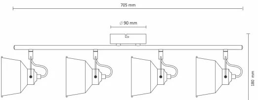 LED Mennyezeti lámpa 4xE14/8W/230V