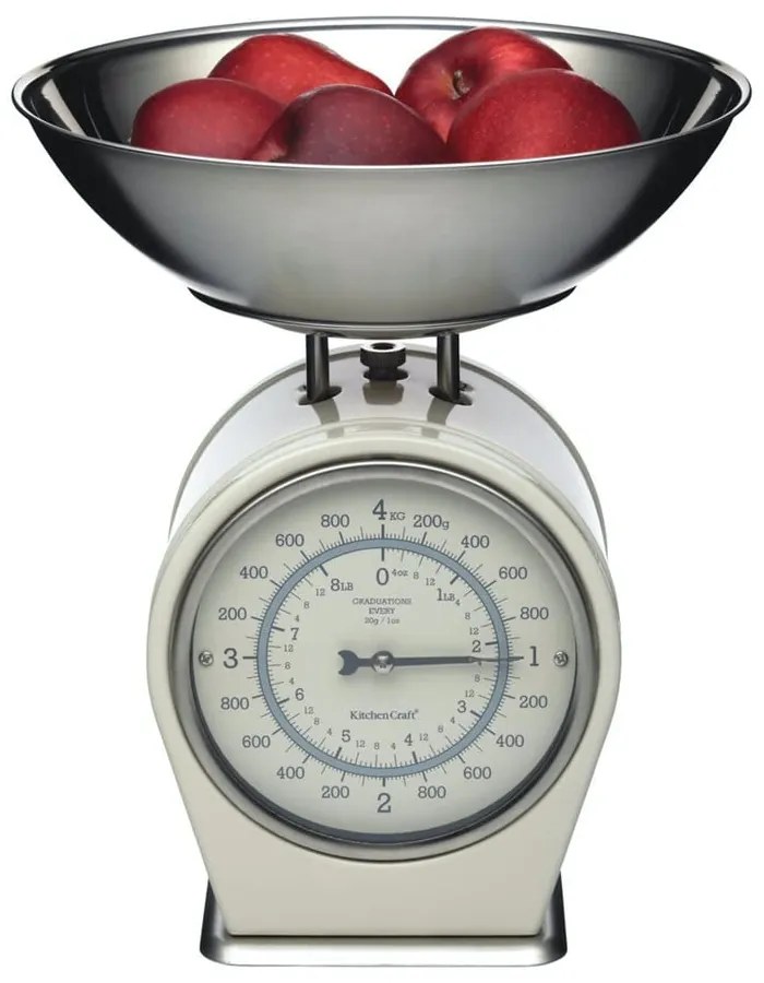 Living Nostalgia krémszínű konyhai mérleg, max. 4 kg - Kitchen Craft