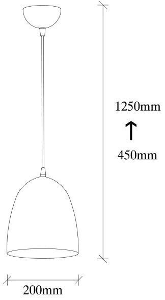 Kábeles függőlámpa TATTOO 1xE27/40W/230V átm. 20 cm fekete