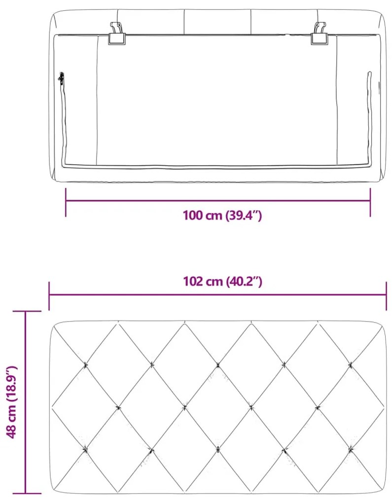 kék bársony fejtámla párna 100 cm