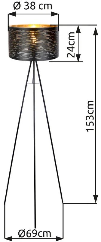 Globo TUNNO 15342S állólámpa, 1x60W E27