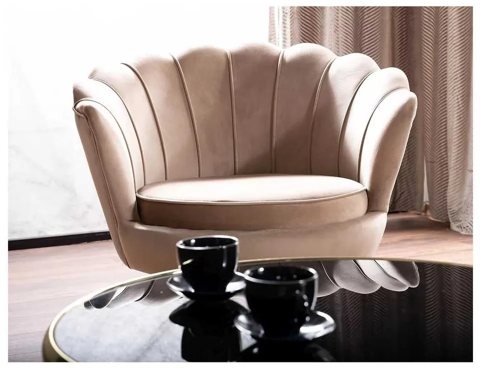 Ionia Velvet fotel, bézs