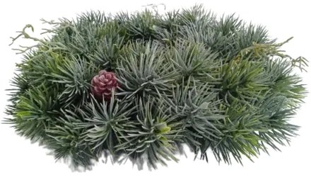 Karácsonyi műfenyő koszorú fűvel, átmérő 30 cm