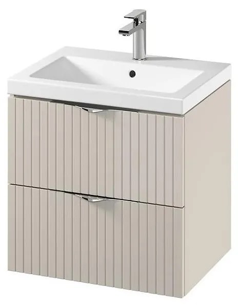 Cersanit S801-541 - TIRSO fali fürdőszobai szekrény mosdóval 60x45 cm bézs