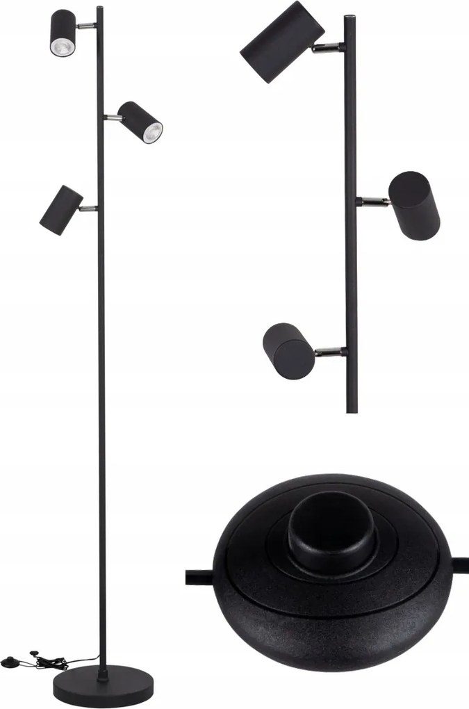 Kanlux Álló Padló Lámpa 3x 10W GU10 Fekete