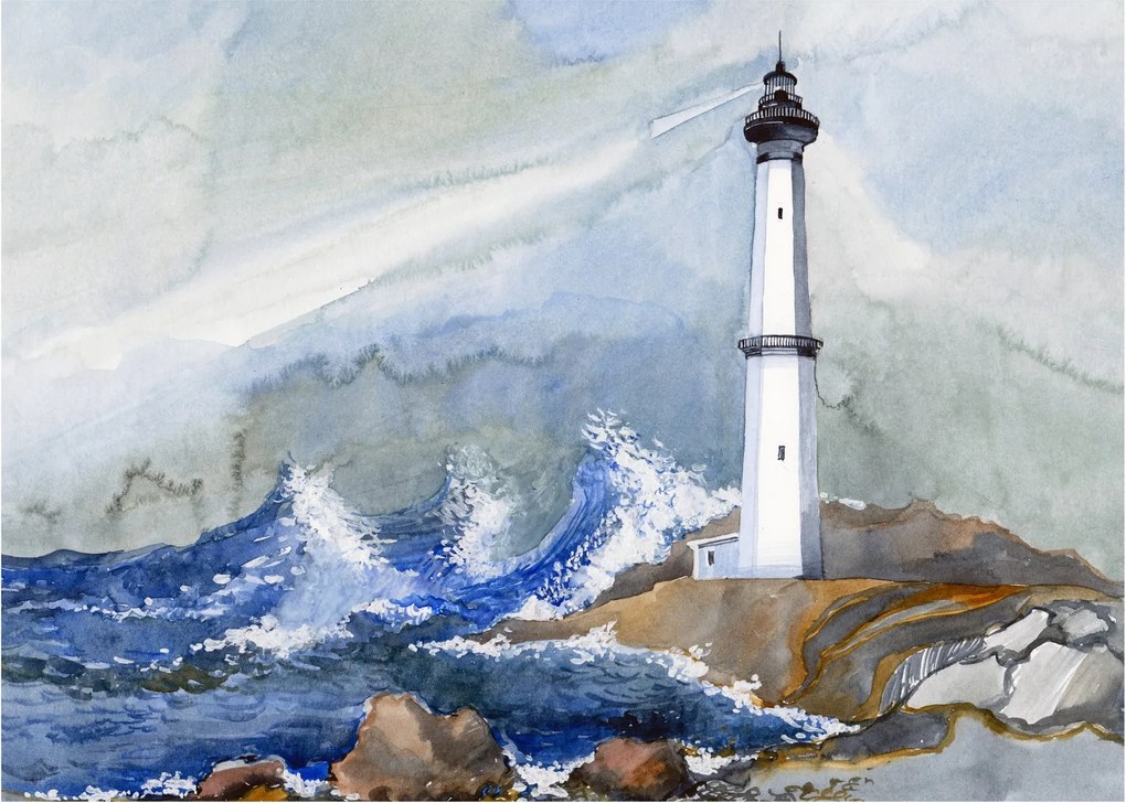 Világítótorony festményének képe (70x50 cm)