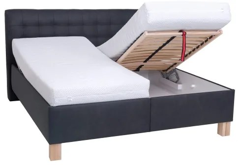 VIOLET kárpitozott ágy 160x200 cm, matraccal és tárolóhellyel, antracit