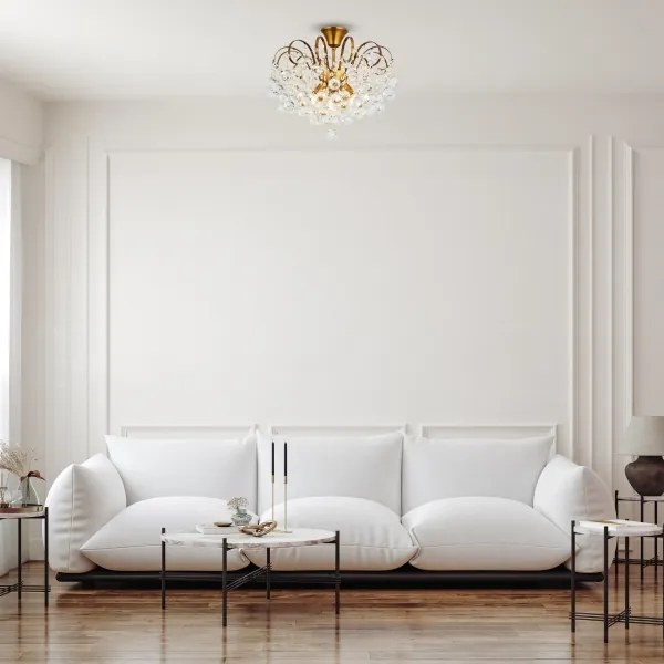 Brilagi - Felületre szerelhető csillár CRYSTAL 6xE14/60W/230V bronz