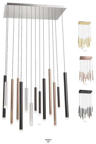 Redo 01-2054 - LED Csillár zsinóron MADISON 14xLED/4W/230V arany