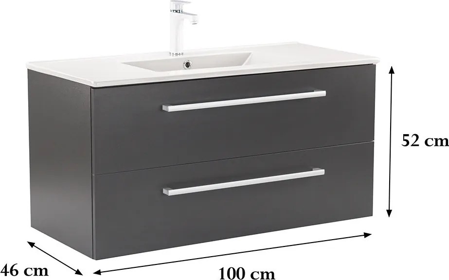Vario Clam 100 Fürdőszoba alsó szekrény mosdóval