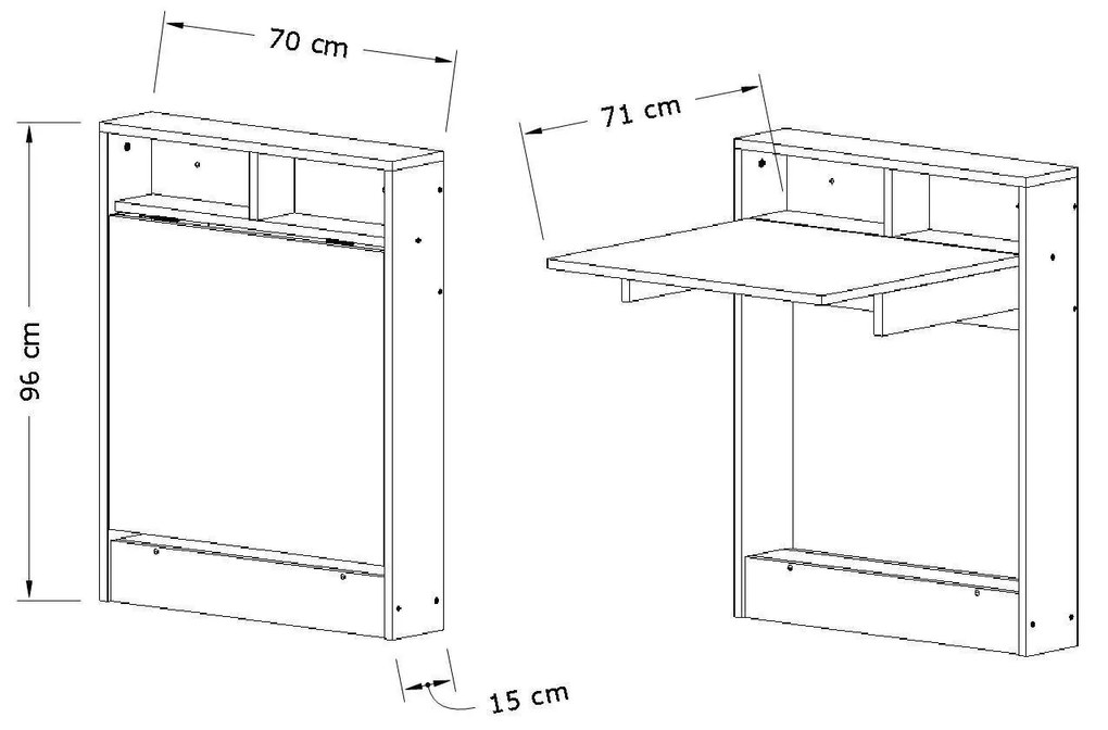 Összecsukható asztal Bracked - Carrara Marble