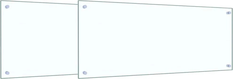 vidaXL Konyhai splashback 2 pcs Átlátszó 100 x 40 cm edzett üveg
