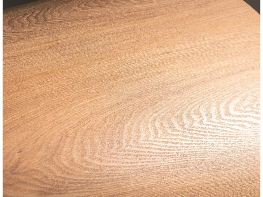 Kerek étkezőasztal ANGEL 120x120 cm, tölgy dekorral