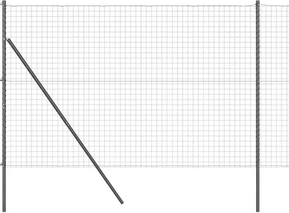 vidaXL Kerítés oszlopokkal Szürke 1,6 x 10 m Acél és PVC