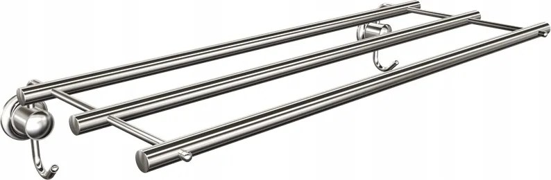 Törölközőtartó polc akasztókkal 069/CC (Króm)