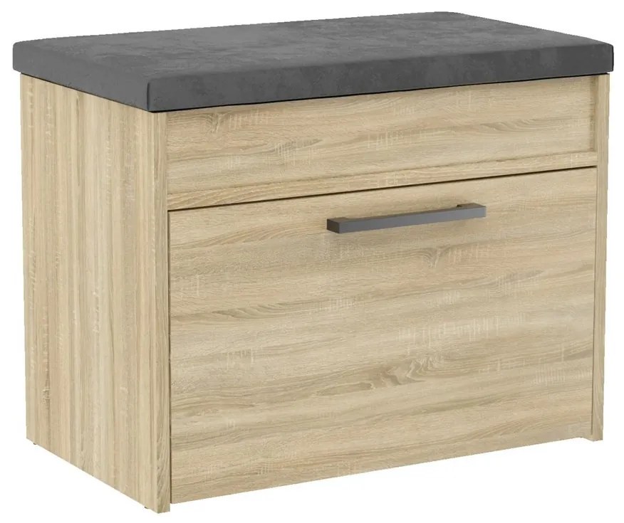 Aldabra Parma cipősszekrény üléssel és tárolóval, 60x49x35 cm, sonoma