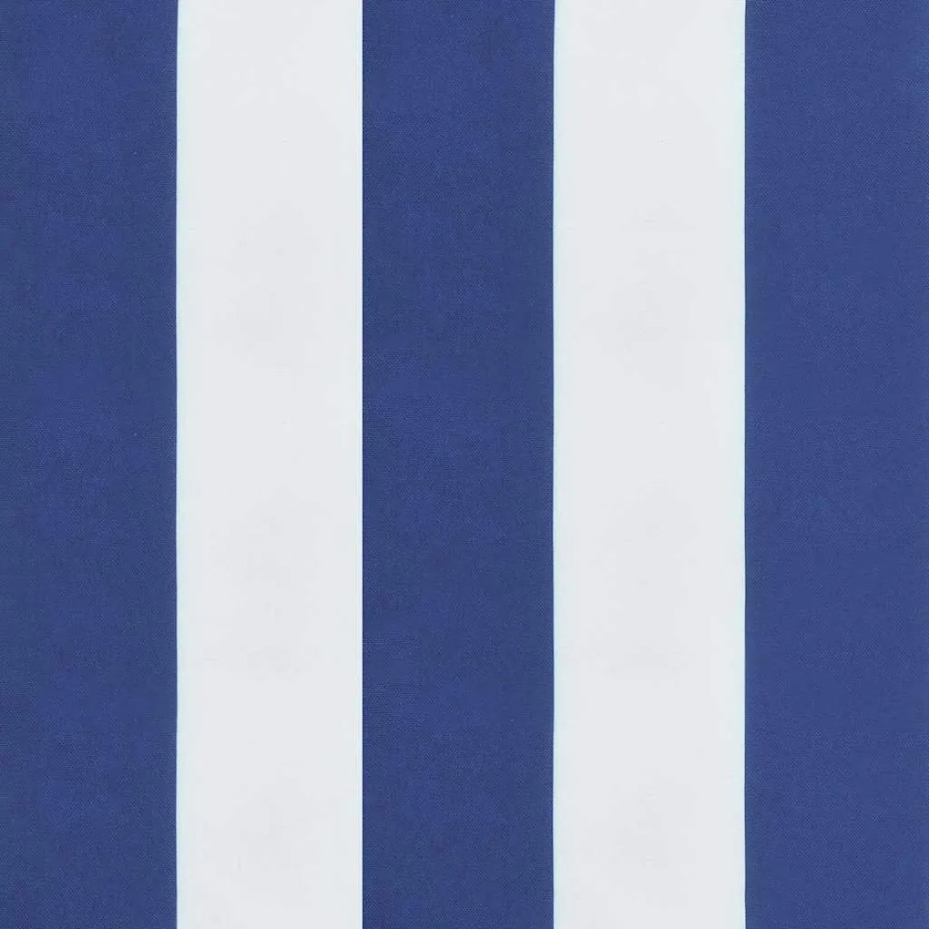 2 db kék és fehér csíkos szövet kerti padpárna 120 x 50 x 7 cm