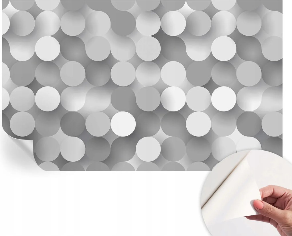 Dekoratív öntapadós fotótapéta Hálószobába Szürke körök 416x254 cm