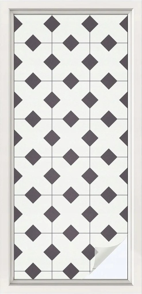 Szélvédőfólia Adatvédelem Ablak Gyémánt fekete-fehér 50x116 cm