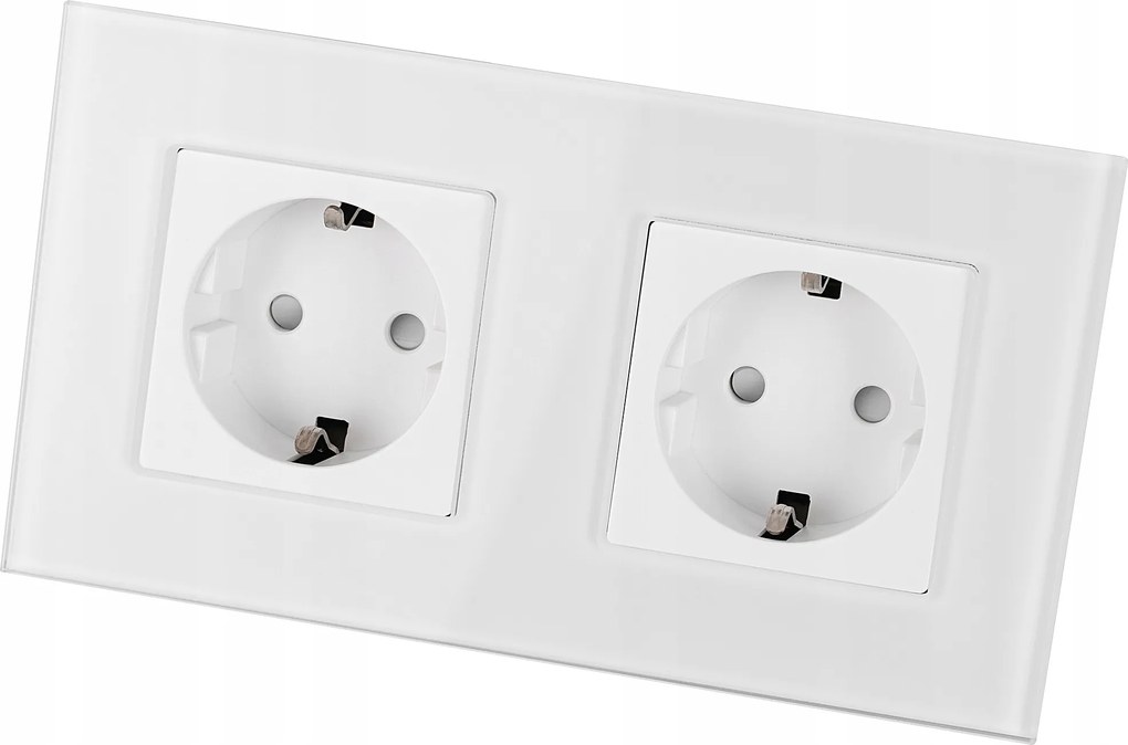 Schuko Dupla üveg aljzat fehér Dupla keret és 2 x Miuun aljzat