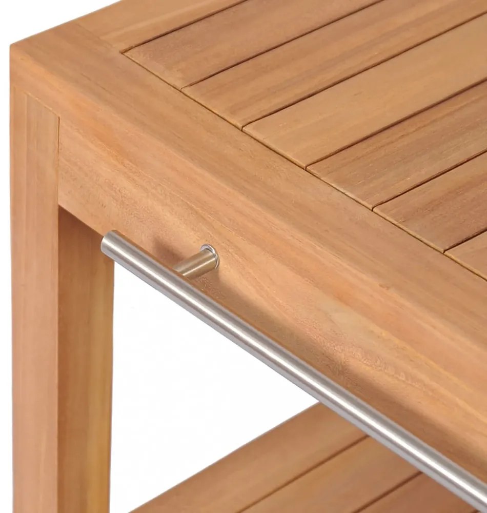 Tömör tíkfa fürdőszobai pipereszekrény 2 kosárral 74x45x75 cm