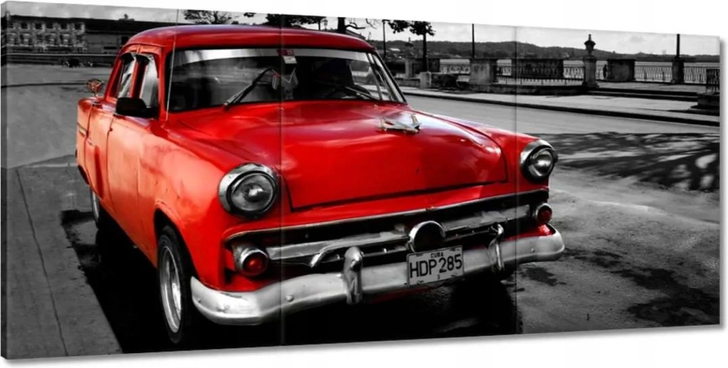 Festmények 210x100 Kubai piros autó