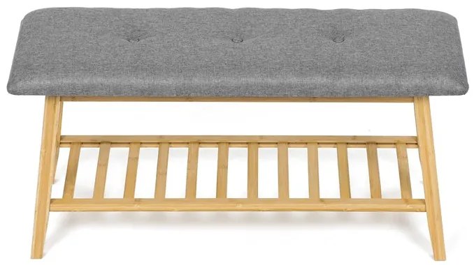 Natúr Bambusz Cipős, Szürke Betétekkel. DR-N1012 GREY2