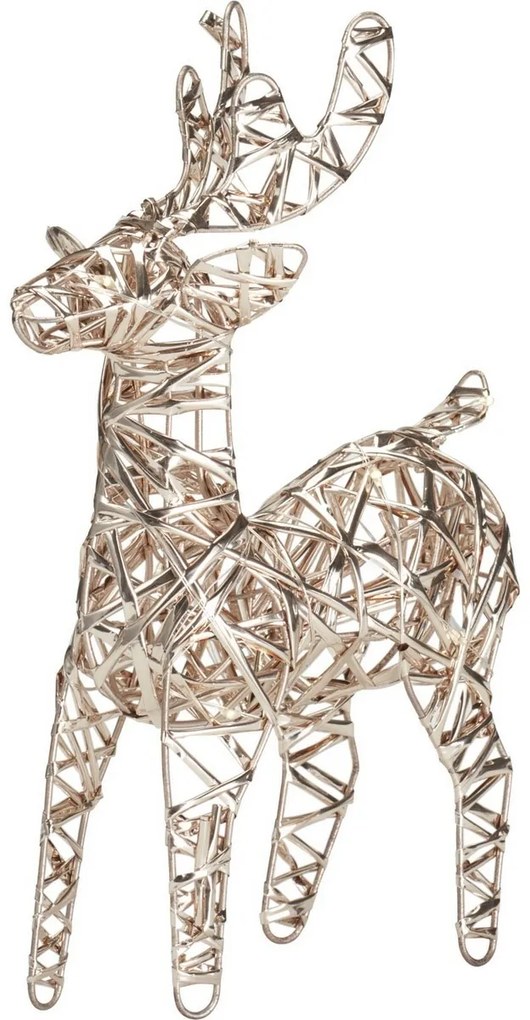 Karácsonyi világító rénszarvas Champagne, 21 x 14cm, 30 mikro LED, elemes, 14 cm