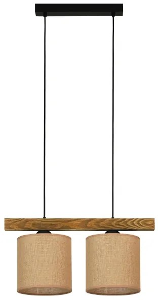 Brilagi - Csillár zsinóron FOREST 2xE27/15W/230V fenyő/barna/fekete