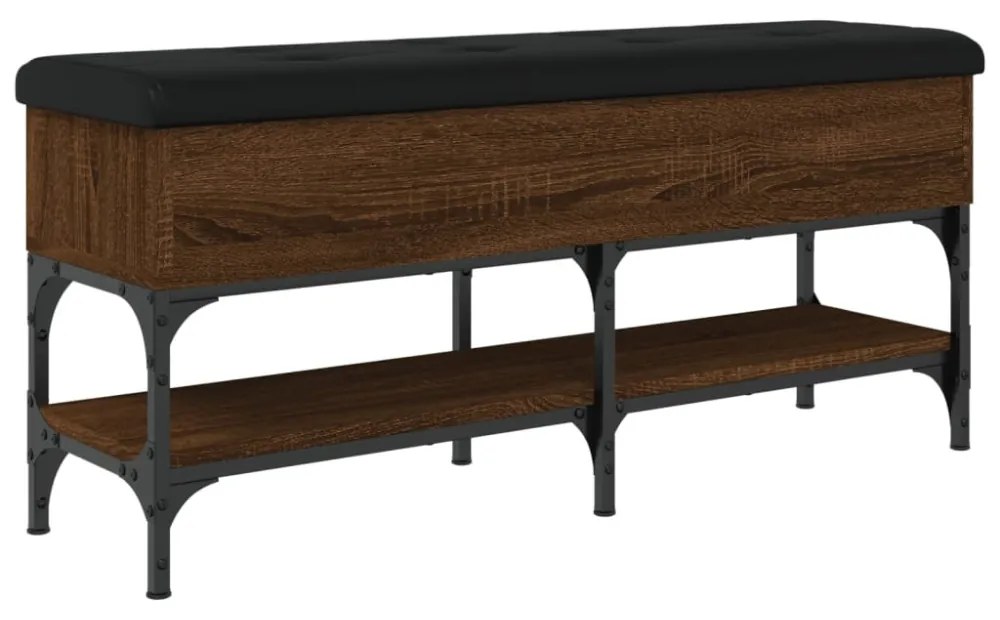 barna tölgy színű szerelt fa cipőtároló pad 102 x 32 x 45 cm