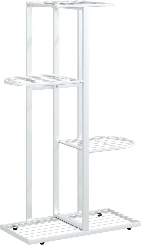 vidaXL fehér 4 szintes acél virágtartó állvány 43 x 22 x 76 cm