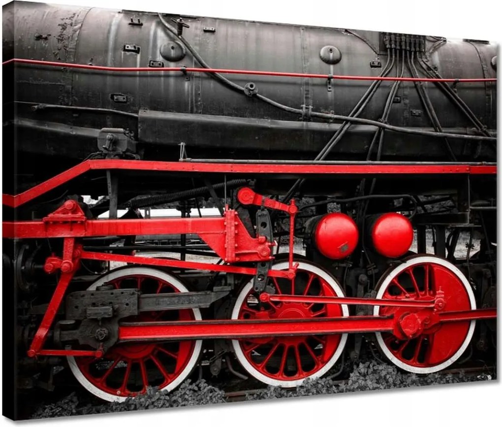 Vászonkép 40x30 Piros meghajtó kerekek