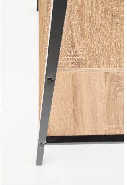 Könyvespolc NARVIK 148x60 cm fekete/tölgy sonoma