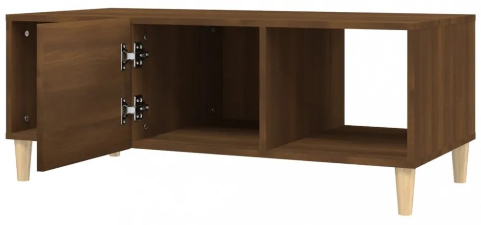 barna tölgyszínű szerelt fa dohányzóasztal 102 x 50 x 40 cm