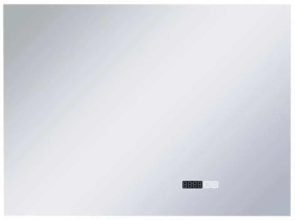 LED-es tükör érintésérzékelővel és időkijelzővel 80 x 60 cm