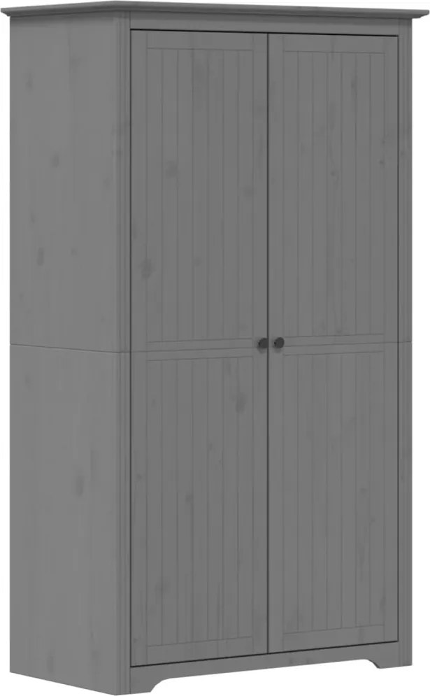 vidaXL BODO szürke tömör fenyőfa ruhásszekrény 99x53,5x173 cm