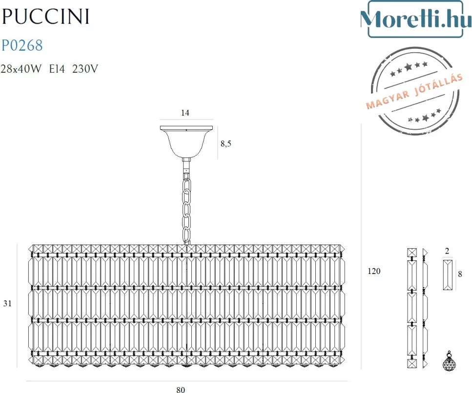 Függeszték Króm PUCCINI MAXLIGHT P0268
