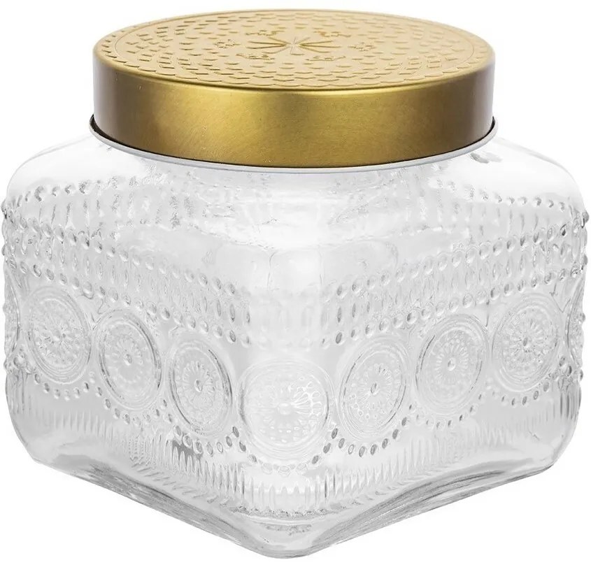 Altom Üvegedénykészlet arany fedéllel Daisy 1,3 l, 4 db, 1,3 l