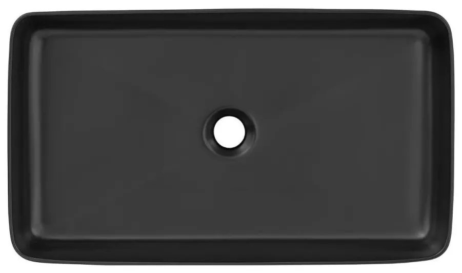 Eros SLIM 2 - PULTRA ültethető - Top Counter - porcelán mosdó - MATT FEKETE - 61 x 35 x 11 cm