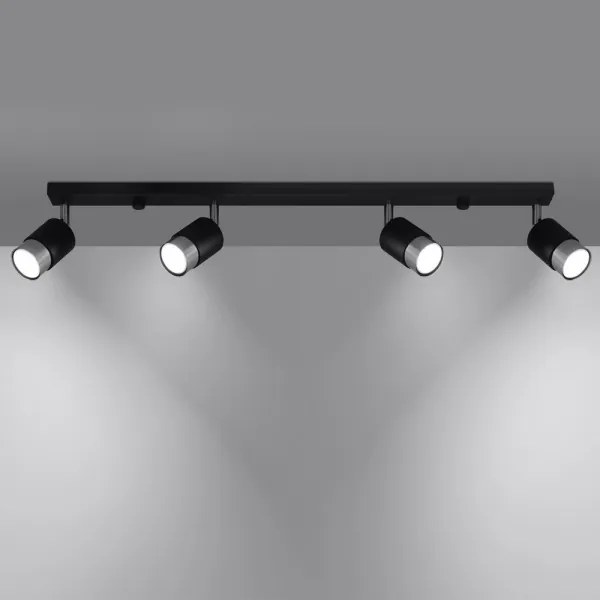 Sollux SL.1067 - Spotlámpa NERO 4xGU10/40W/230V fekete/fényes króm