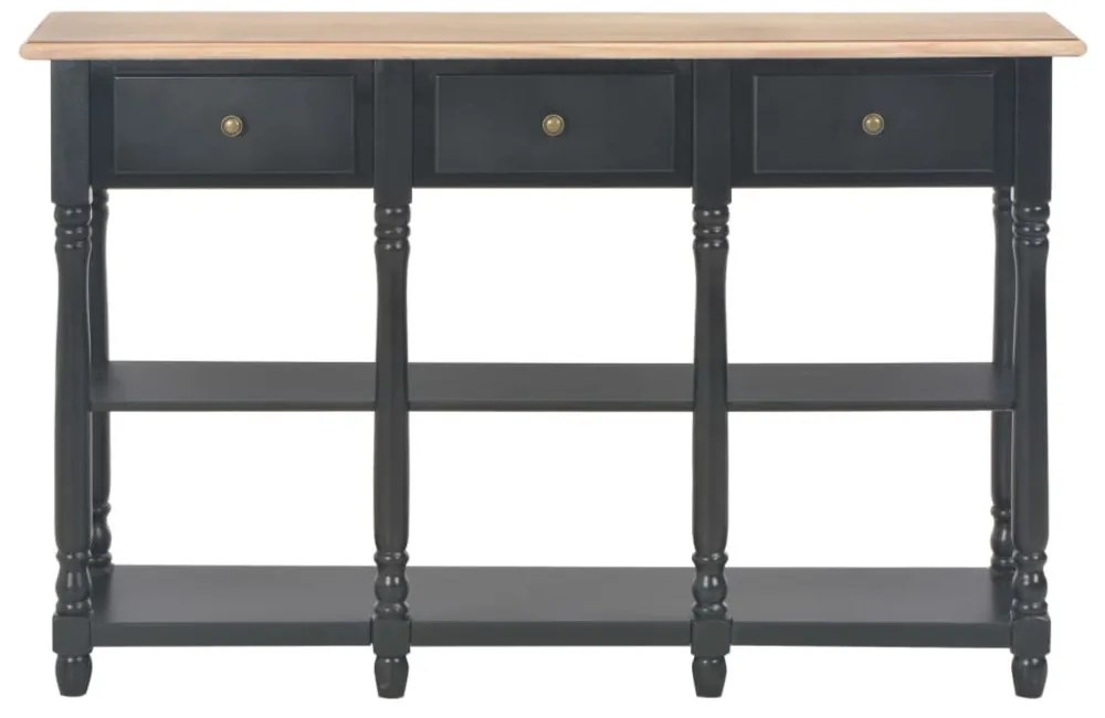 fekete szerelt fa tálalóasztal 110 x 30 x 76 cm
