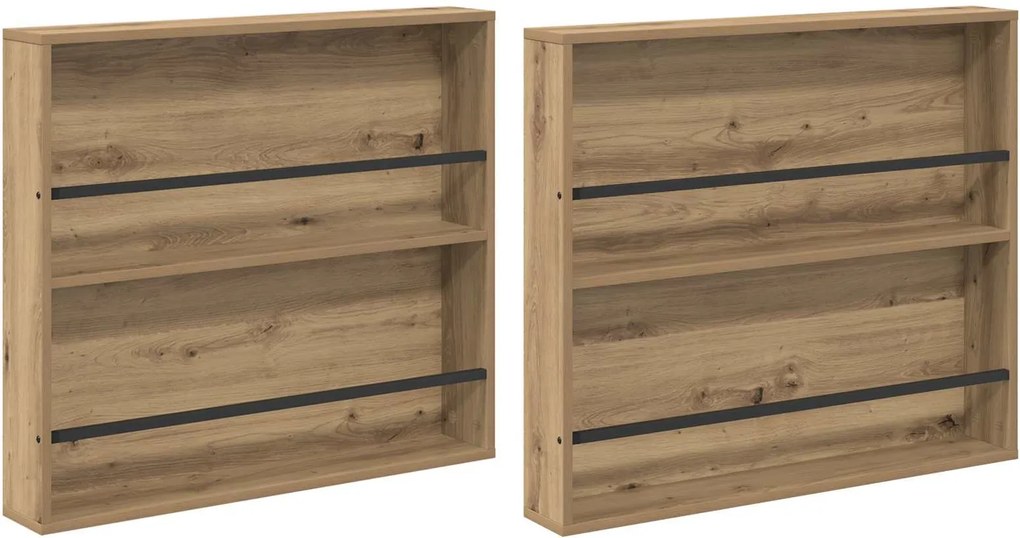 vidaXL Magazin állvány 2 pcs Artisan tölgy 80 x 12 x 70 cm Faanyag