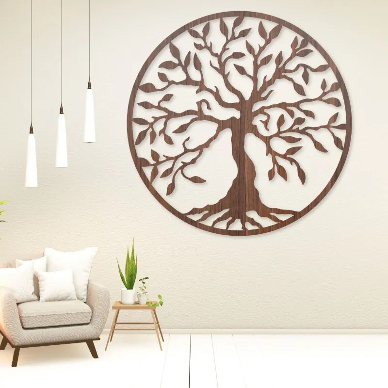 Fa kép, életfa, DIÓFA, WENGE, 50 cm